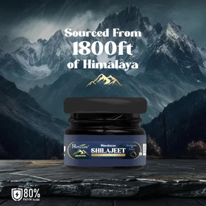 Himcure Himalayan Shilajeet resin jar sourced from 1800ft Himalaya buy shilajeet resin online