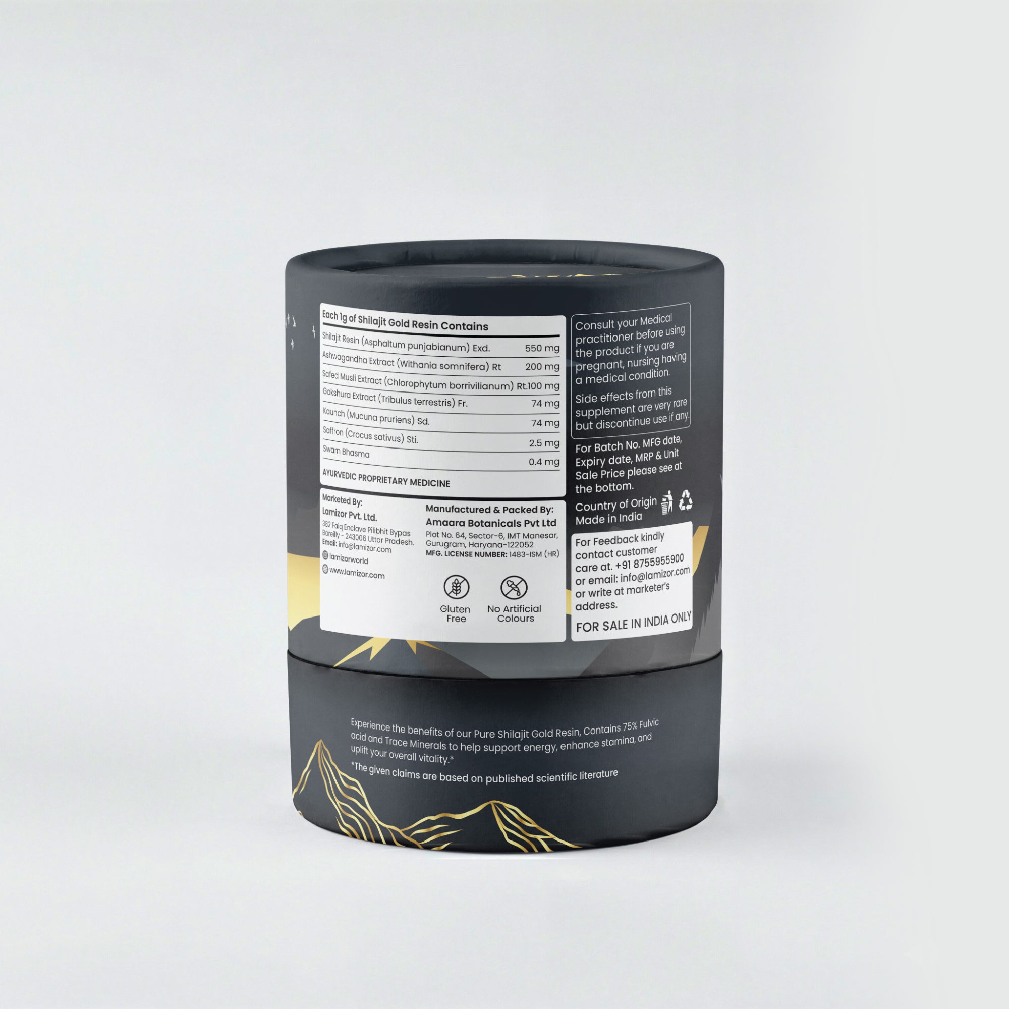 Lamizor Shilajit Gold Resin back 2