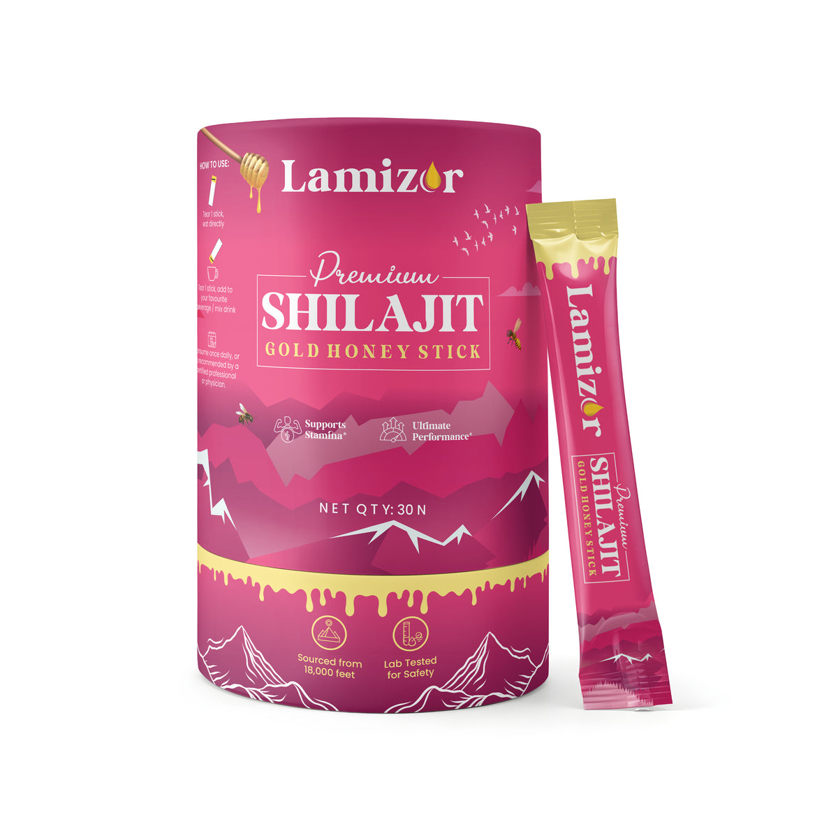 KSM-66 Ashwagandha Shilajit Gold Honey Sticks