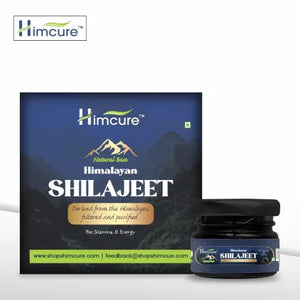 Himcure Himalayan Shilajeet resin jar and box for stamina and energy buy shilajeet resin online
